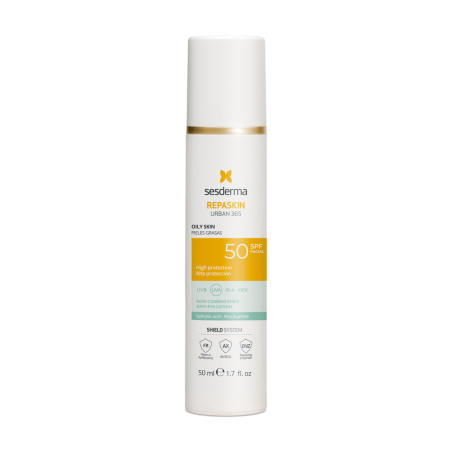 SESDERMA REPASKIN URBAN 365 APSAUGINĖ PRIEMONĖ SU SPF50 RIEBIAI ODAI, 50 ML